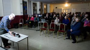 The Basingstoke Camera Club audience  fascinated by Mike Farrow 3D photo presentation 