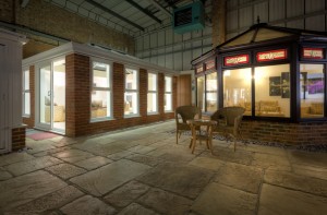 Conservatory photograhed in low light